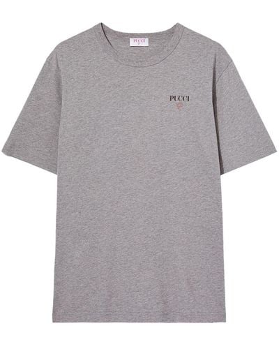 Emilio Pucci T-shirt en coton à logo imprimé - Gris