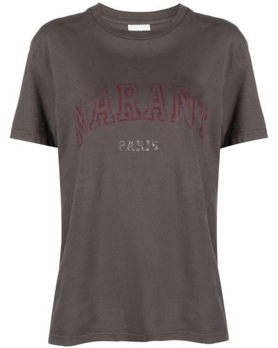 Isabel Marant T-shirt à logo imprimé - Gris