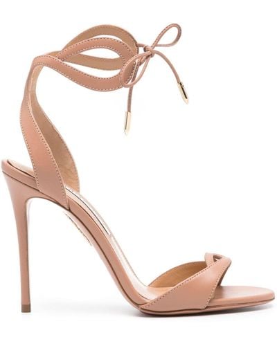 Aquazzura 105mm Tessa Leather Sandals - Pink