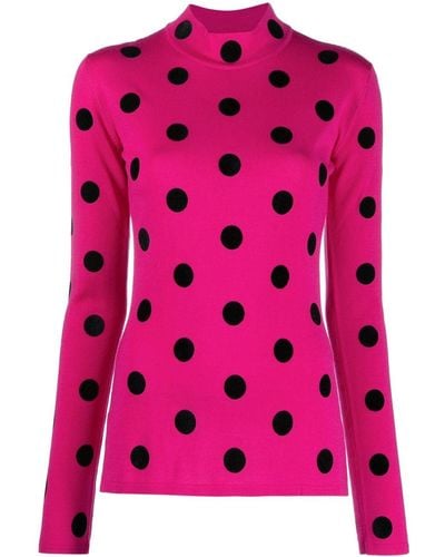 Versace Polka Dot Roll-neck Sweater - Pink