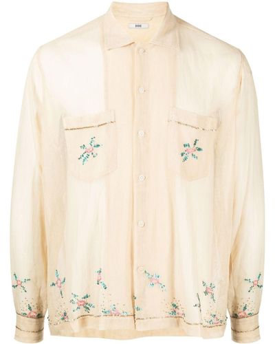 Bode Transparent-design Cotton Shirt - Natural