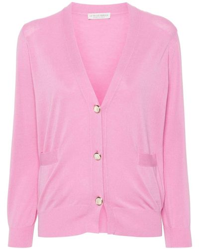 Le Tricot Perugia Button-up Cotton Cardigan - Pink