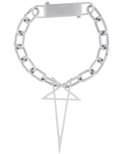 Rick Owens Pentagram Pendant Necklace - Metallic