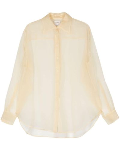 Quira Semi-sheer Silk Shirt - Natural