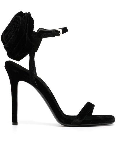 Ermanno Scervino 3d Rose 110mm Heeled Sandals - Black