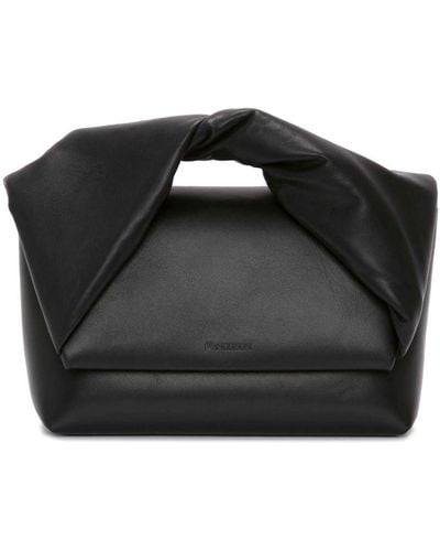 JW Anderson Large Twister Leather Shoulder Bag - Black