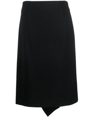 Etro Ruffle-detailing Wool Blend Skirt - Black