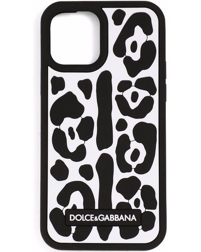 Dolce & Gabbana Iphone 12 Pro Max Hoesje Met Luipaardprint - Zwart