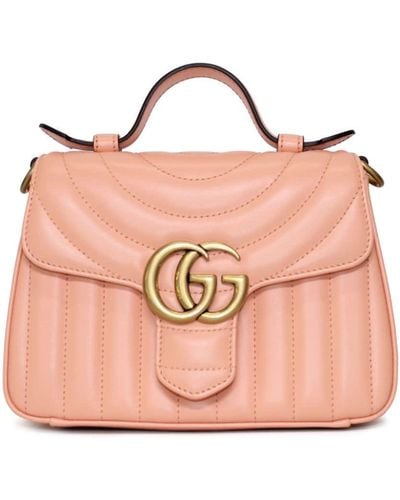 Gucci Mini GG Marmont Top-handle Bag - Pink