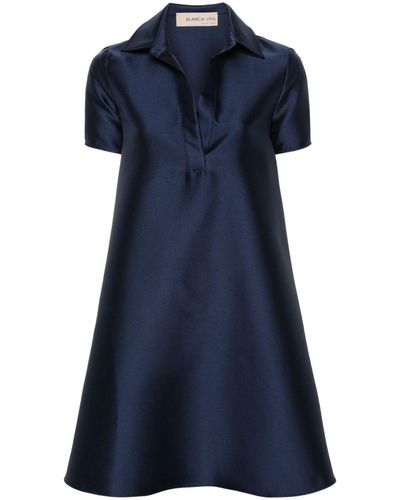 Blanca Vita A-line Twill Mini Dress - Blue