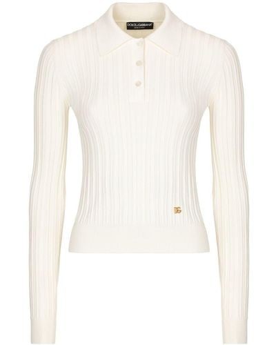 Dolce & Gabbana ロゴプレート ポロシャツ - ホワイト
