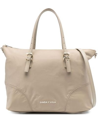 Bimba Y Lola Large Shopper Tote Bag - Natural