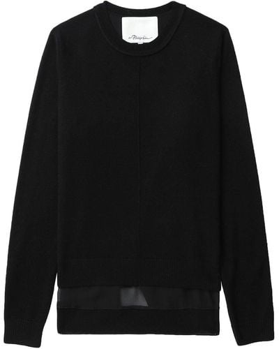 3.1 Phillip Lim Pull à ourlet plus long au dos - Noir