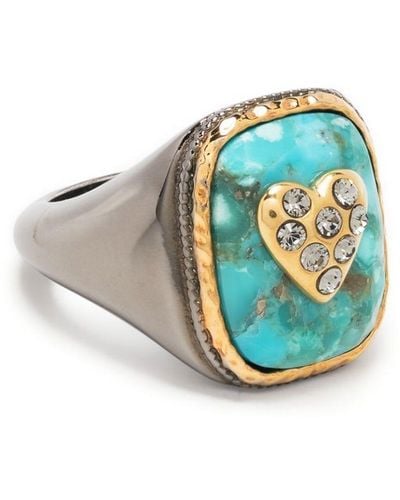 Zadig & Voltaire Heart Signet Ring - Blue