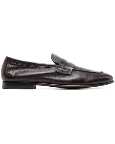 SCAROSSO Gregory Leather Loafers - Grey