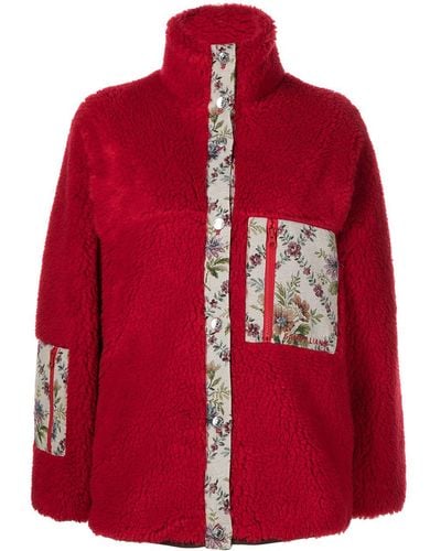 Sandy Liang Oversized Fleece Jacket - Red