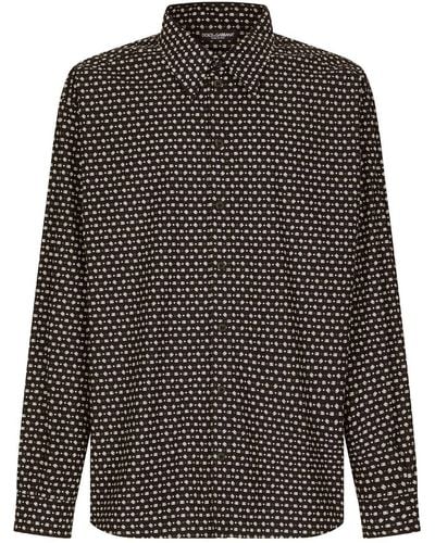 Dolce & Gabbana Overhemd Met Geometrische Print - Zwart