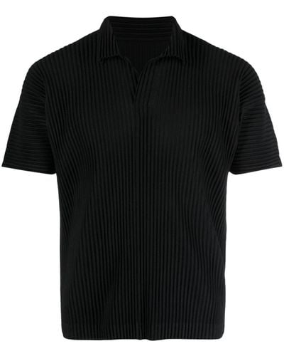 Homme Plissé Issey Miyake Basics Plissé Polo Shirt - Black