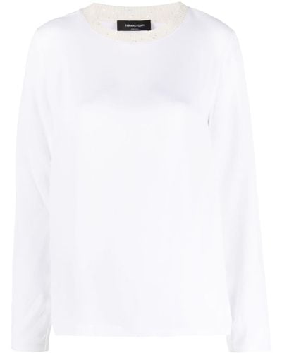 Fabiana Filippi Sweatshirt mit rundem Ausschnitt - Weiß