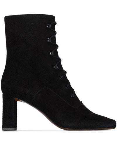 BY FAR Claude Lace-up Ankle Boots - Black
