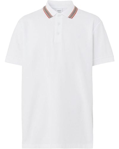 Burberry Poloshirt mit Icon-Streifen - Weiß