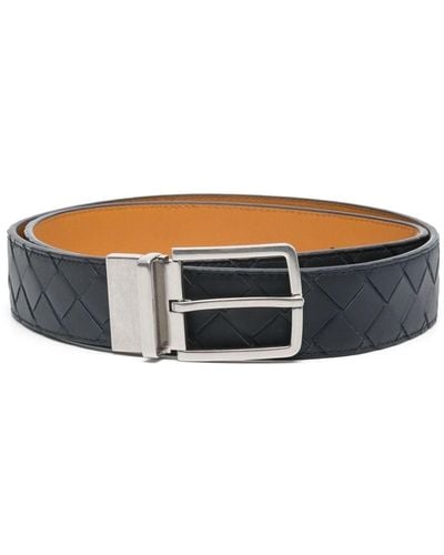 Bottega Veneta Intrecciao Leather Belt - Gray