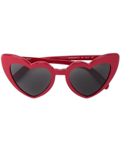 Saint Laurent Gafas de sol con forma de corazón - Rojo