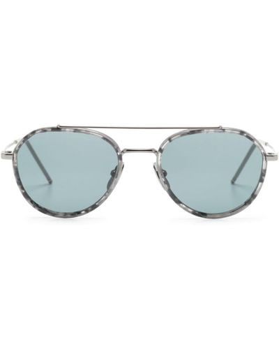 Thom Browne Oval-frame Sunglasses - Blue