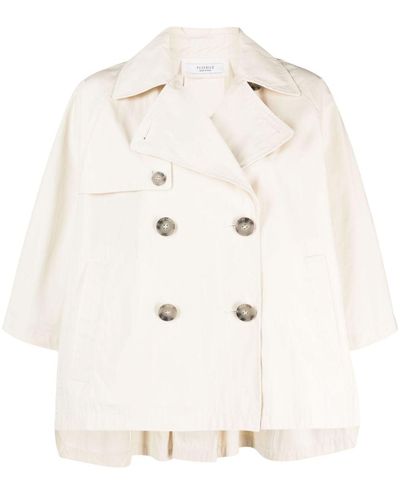 Peserico Double-breasted Cape Trenchcoat - White
