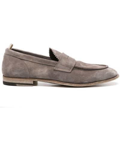 Officine Creative Solitude 001 Suede Penny Loafers - Gray