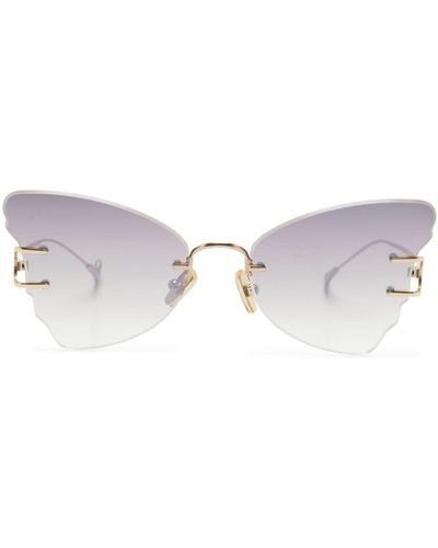 Eyepetizer Beat Butterfly-frame Sunglasses - Metallic