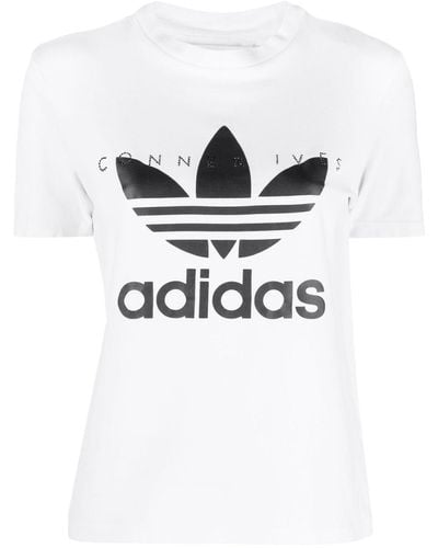 Conner Ives T-shirt en coton à logo imprimé - Blanc