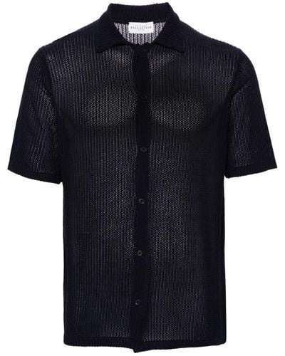 Ballantyne Open-knit Linen Shirt - Black