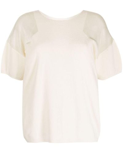 DKNY Round-neck Cotton T-shirt - Natural