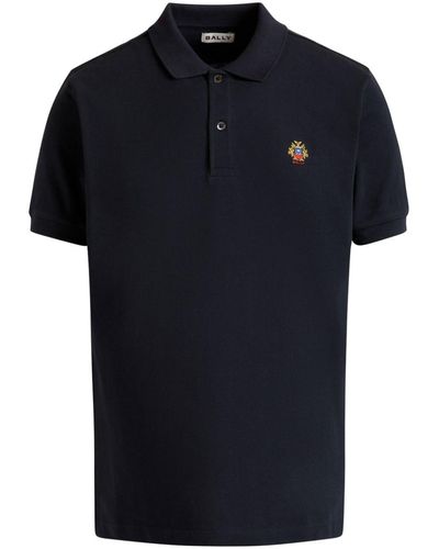 Bally Piqué Poloshirt Met Geborduurd Logo - Blauw