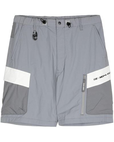 Izzue Logo-print Colour-block Cargo Shorts - Grey