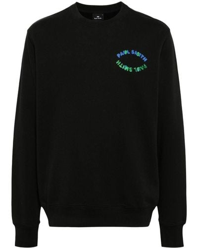 PS by Paul Smith Logo-print Organic Cotton Sweatshirt - Black