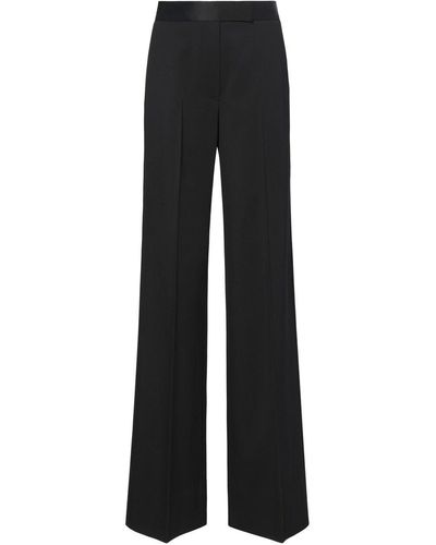 Proenza Schouler Satin-waistband Tailored Wide-leg Pants - Black