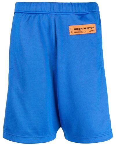 Heron Preston Logo-patch Track Shorts - Blue