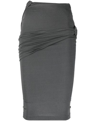 Givenchy Gathered-detail Fitted Skirt - Gray