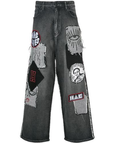 Haculla Dank Patches Loose Jeans - Gray