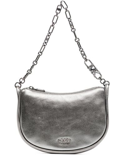 Michael Kors Small Kendall Leather Shoulder Bag - Gray