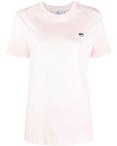 Chiara Ferragni T-Shirt mit Eyelike-Patch - Pink