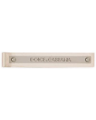 Dolce & Gabbana Engraved-logo Brass Tie Clip - Natural