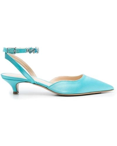 P.A.R.O.S.H. Crystal-embellished 50mm Court Shoes - Blue