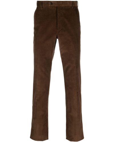 Brioni Velvet Straight-leg Trousers - Brown
