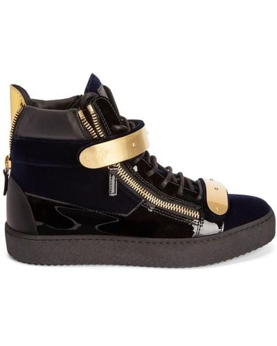 Giuseppe Zanotti Coby Panelled Leather Sneakers - Black
