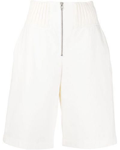 Dion Lee Shorts Met Geribbelde Afwerking - Wit