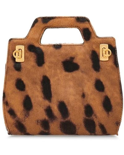 Ferragamo Wanda Mini Leopard-print Bag - Brown
