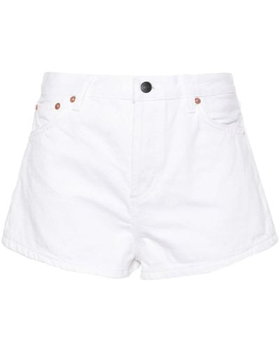 Wardrobe NYC Halbhohe Jeans-Shorts - Weiß